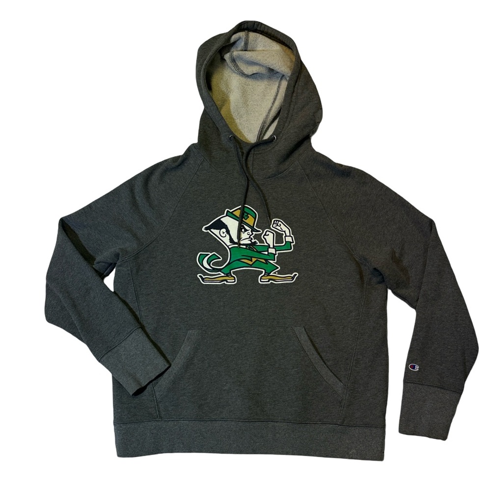Champion women’s XL gray Notre Dame fighting Irish pullover college hoodie EUC